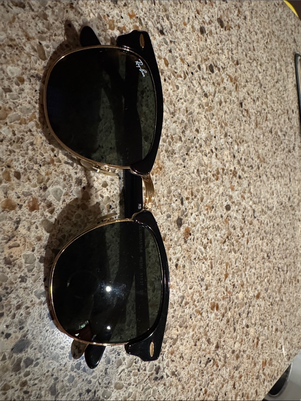 Ray-Ban Black and Gold Clubmaster Sunglasses for unisex